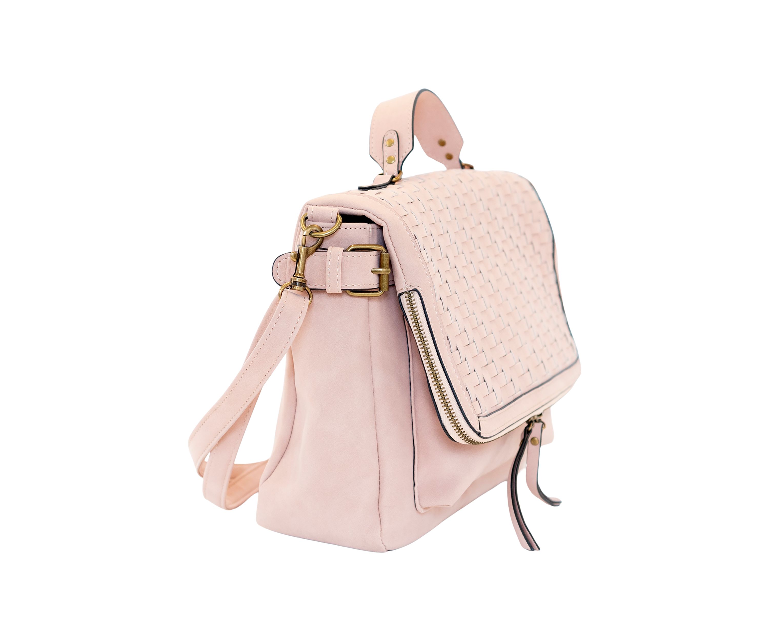 Nubuck Woven Top Handle Crossbody