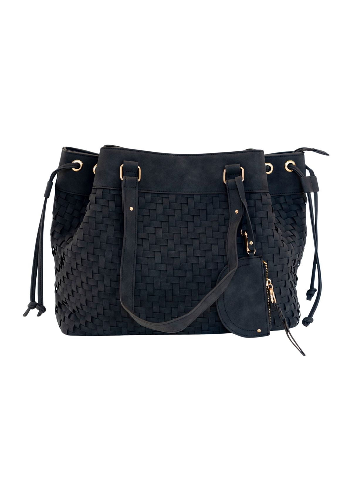 Nubuck Woven Triple Compartment Tote