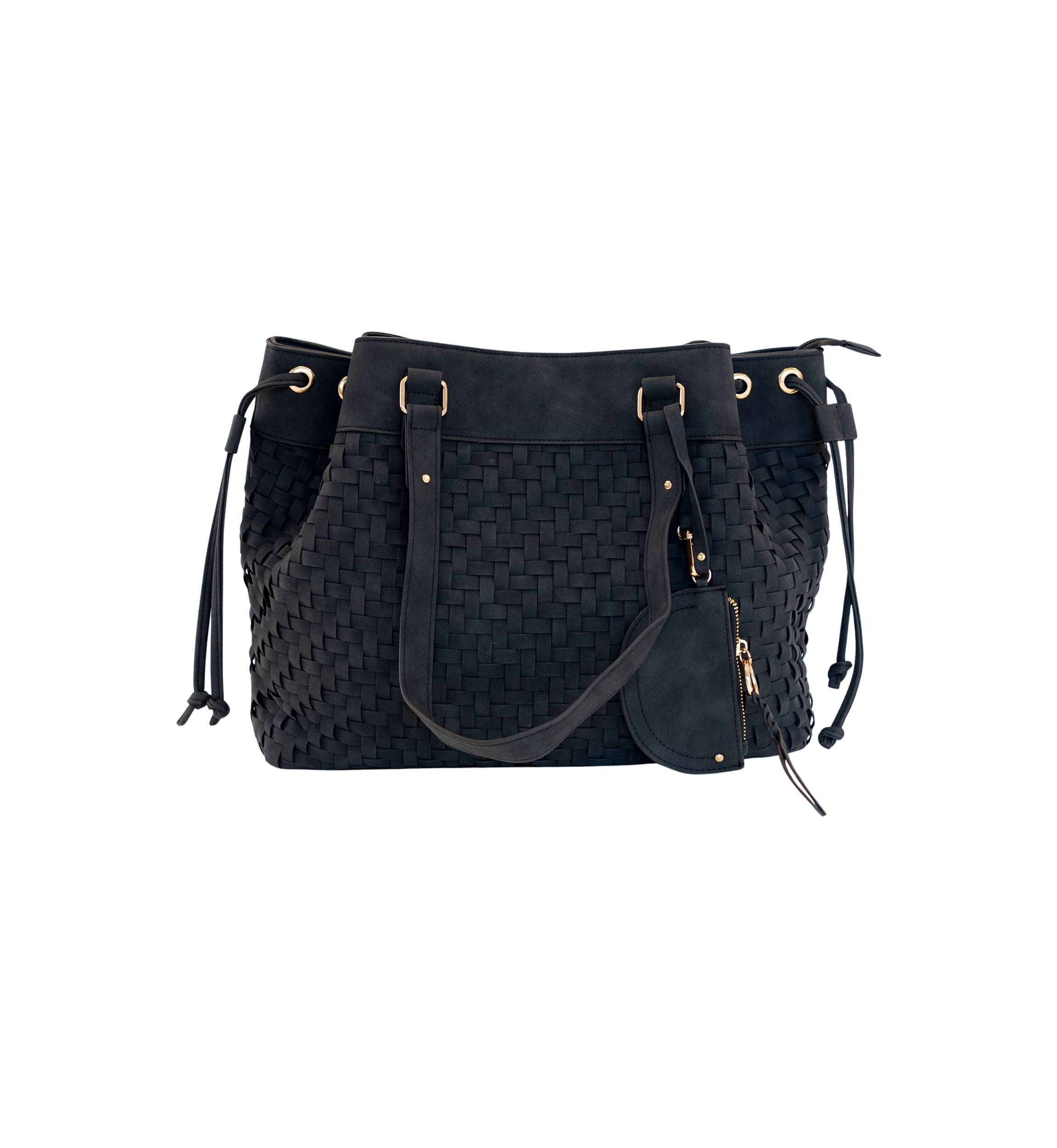 Nubuck Woven Triple Compartment Tote