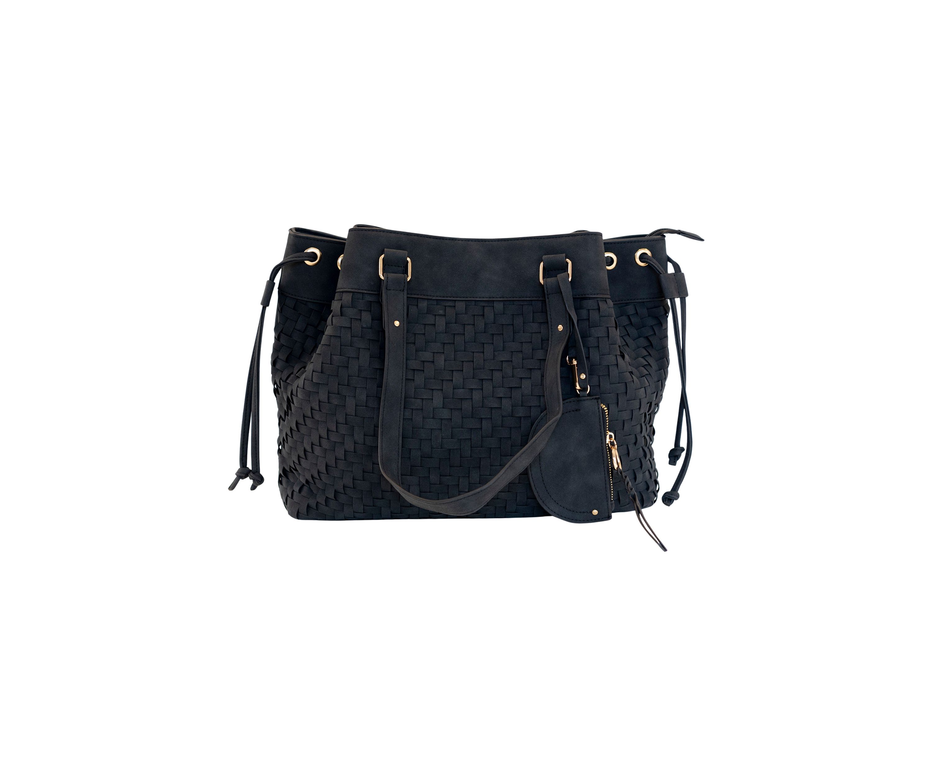 Nubuck Woven Triple Compartment Tote