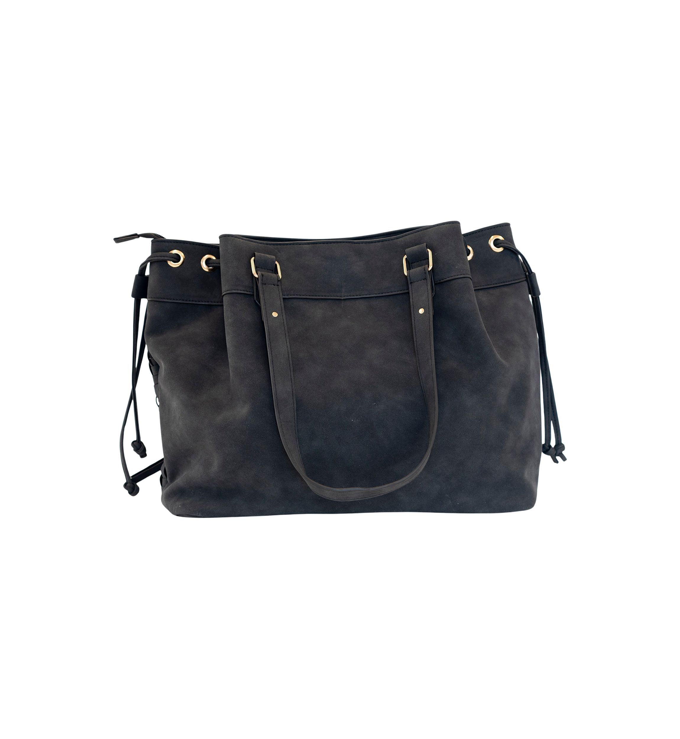 Nubuck Woven Triple Compartment Tote