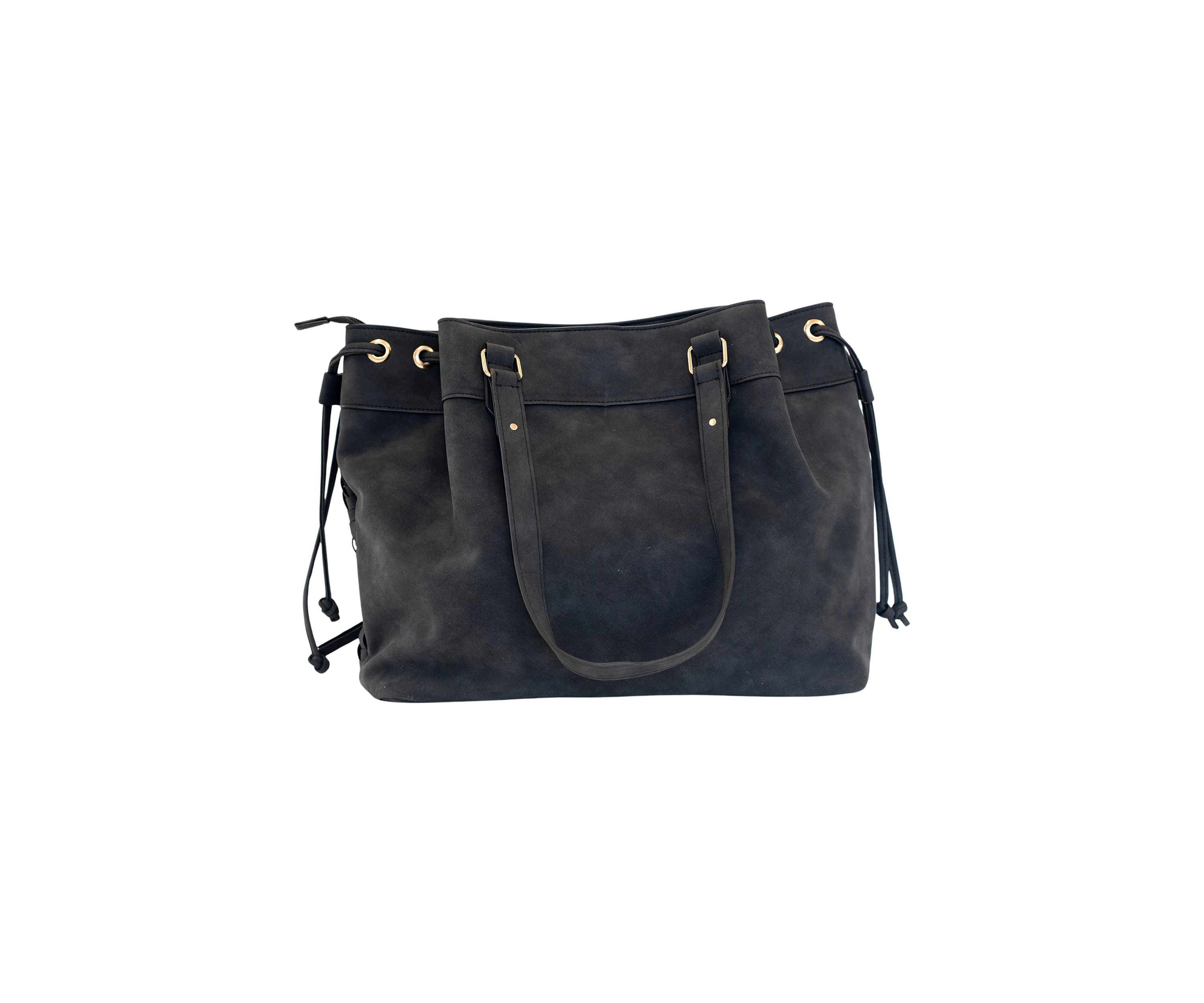 Nubuck Woven Triple Compartment Tote