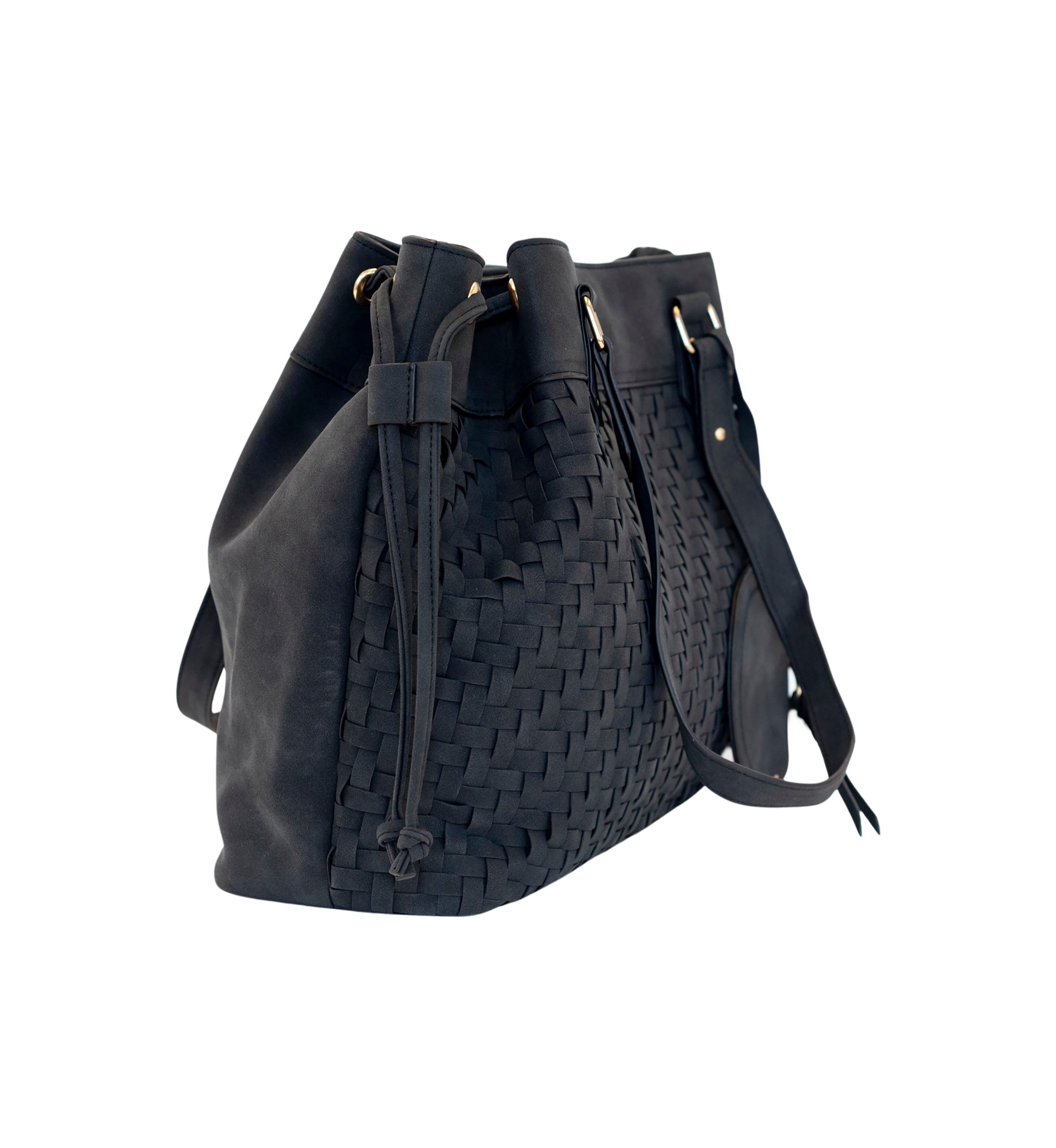 Nubuck Woven Triple Compartment Tote