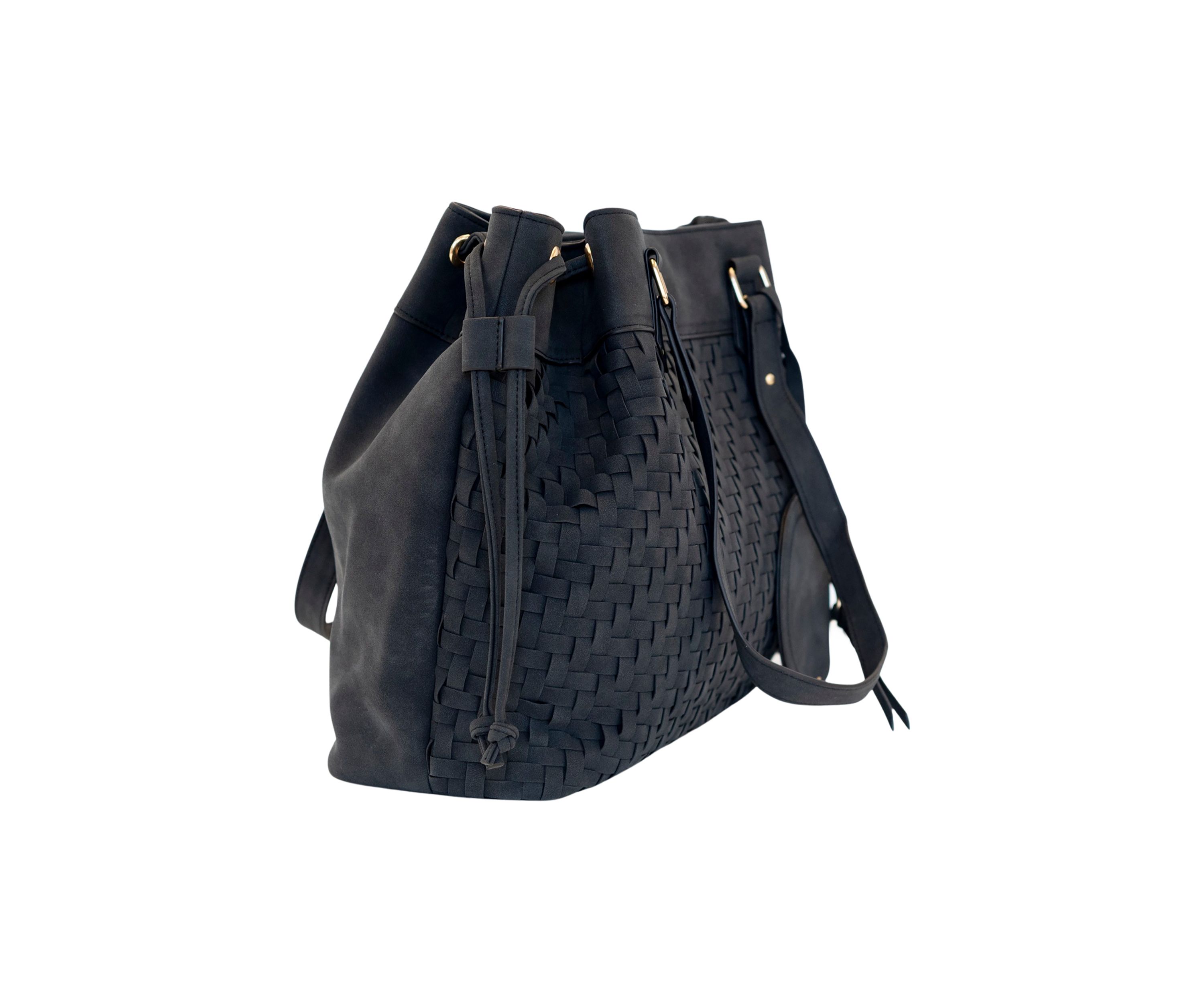 Nubuck Woven Triple Compartment Tote