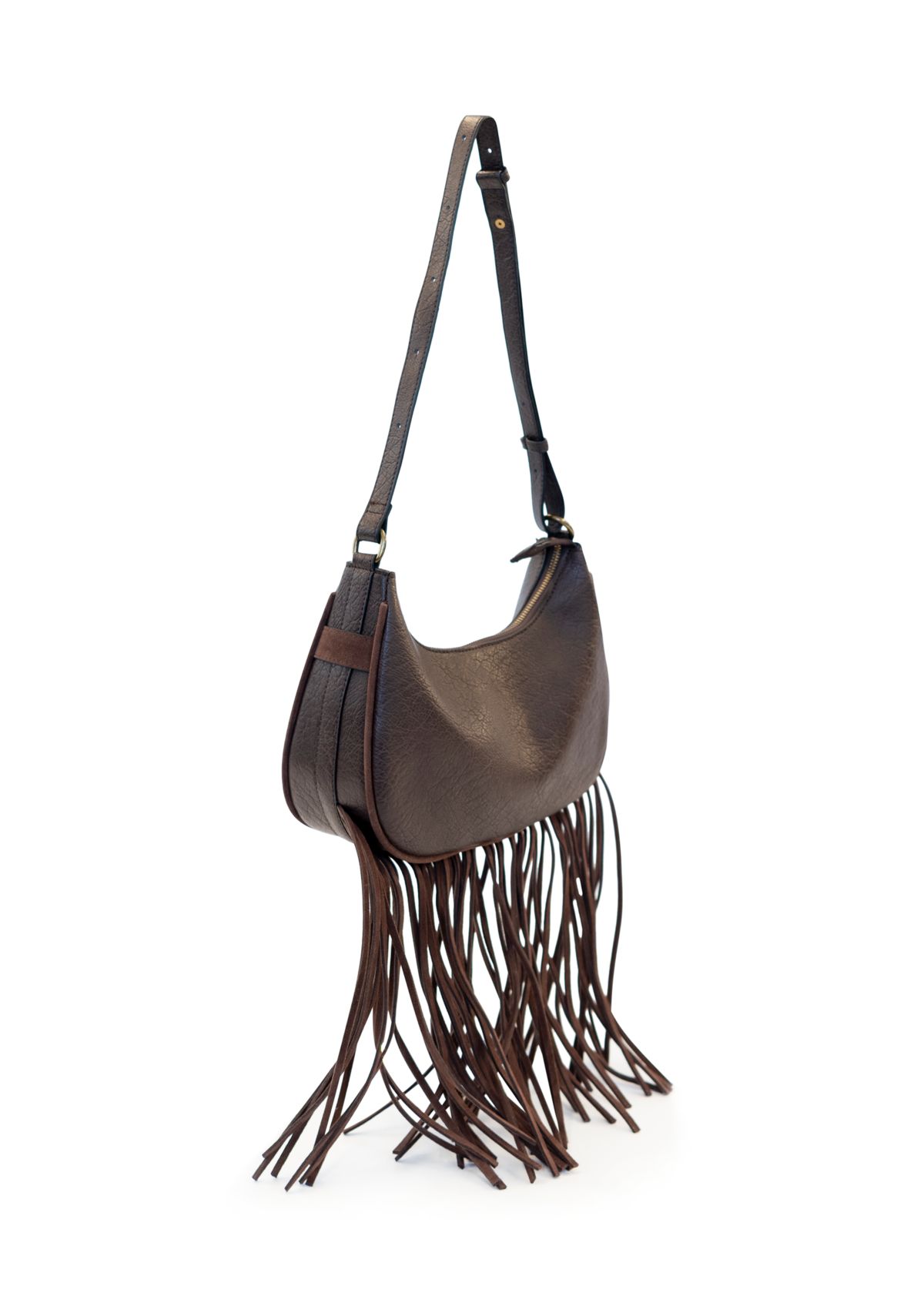 Fringe Crescent Crossbody Bag