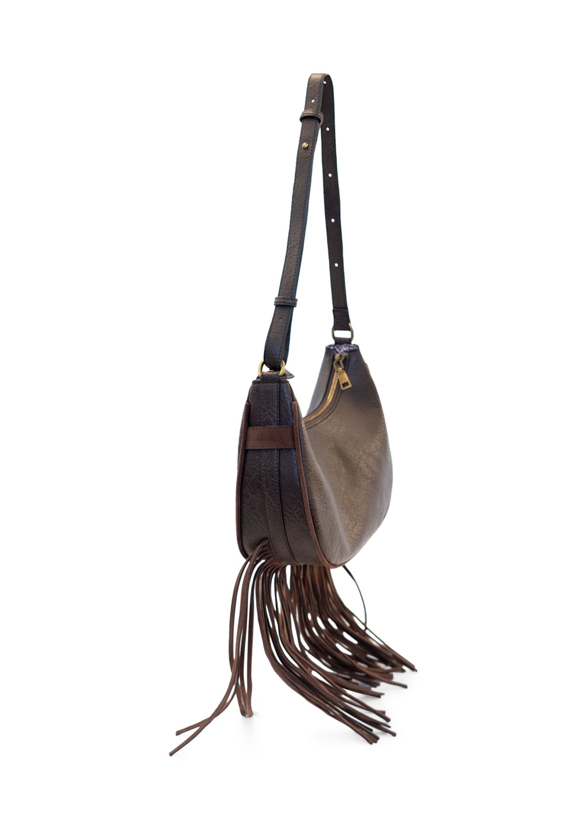 Fringe Crescent Crossbody Bag