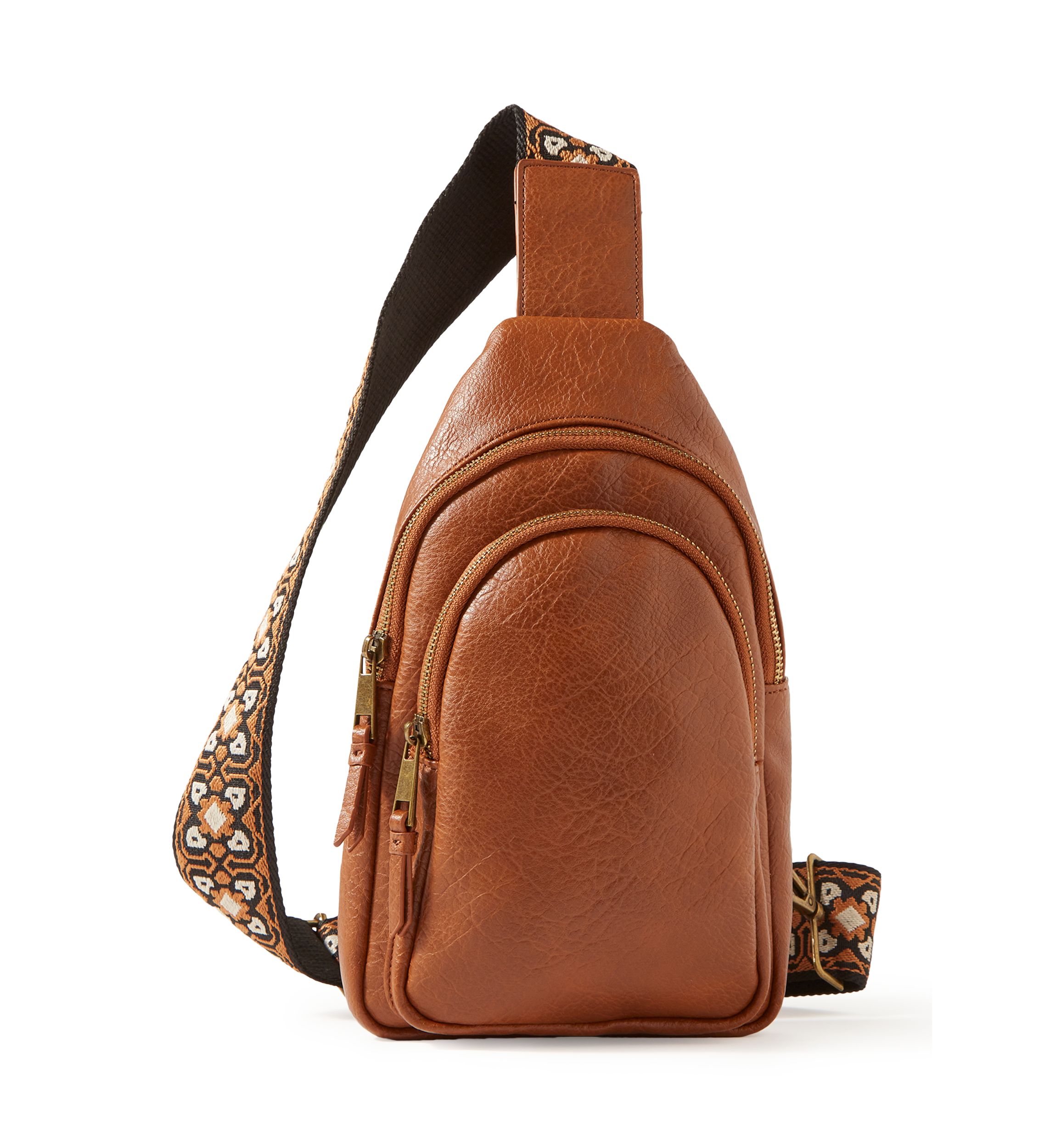 Wonderly taupe sling body bag  with Patterned Strap Wonderly Handbags & Accessories | Belk main image 2