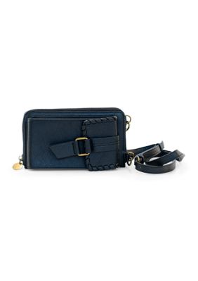 Wonderly Whitstitch Flap Wallet, Black