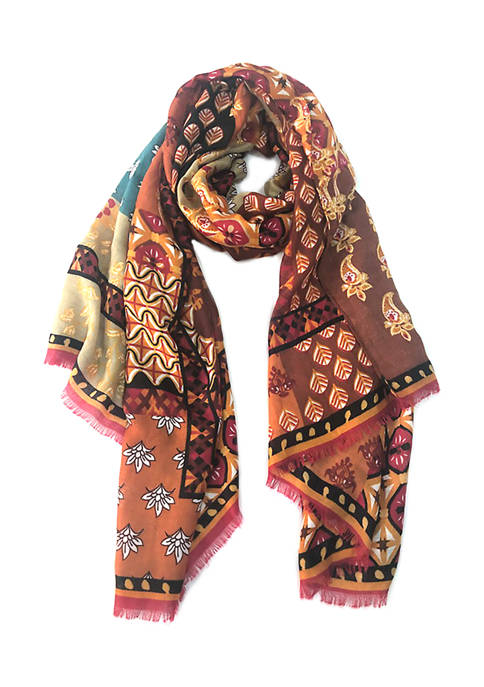 Marcus Adler Mixed Print Oblong Scarf
