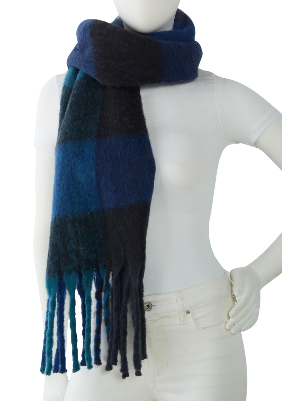 Womens Plaid Noodle Scarf