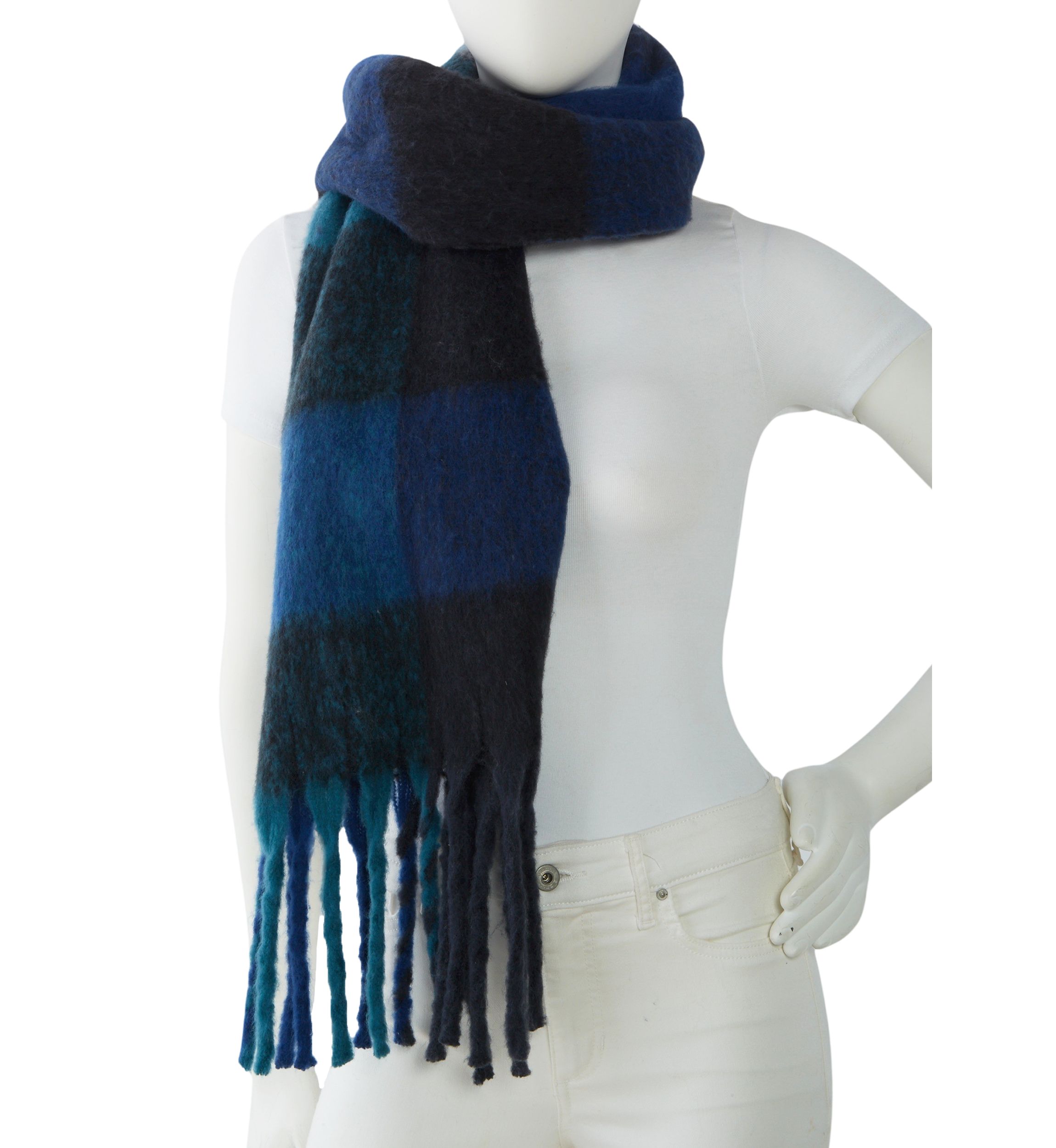 Womens Plaid Noodle Scarf