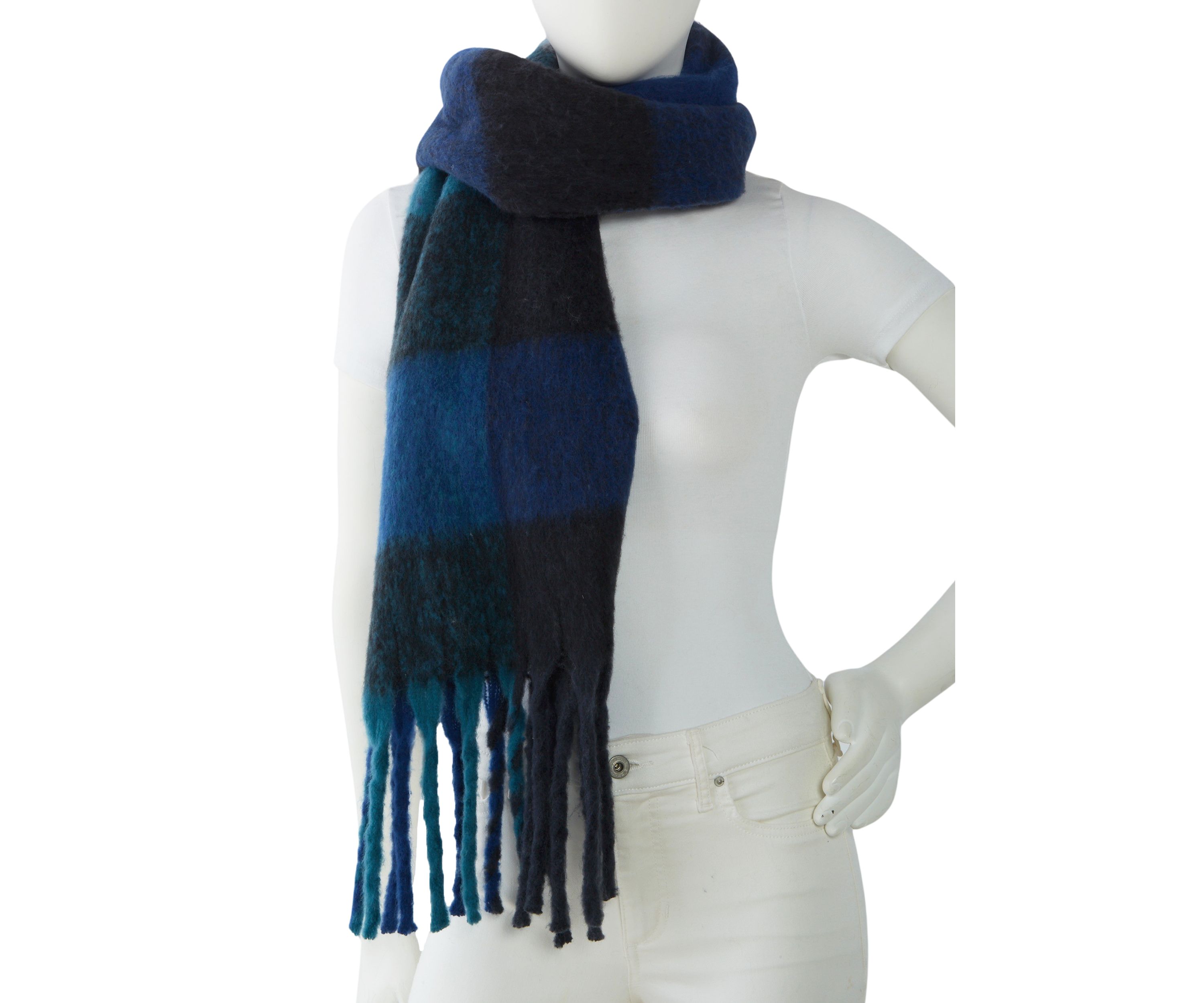 Womens Plaid Noodle Scarf