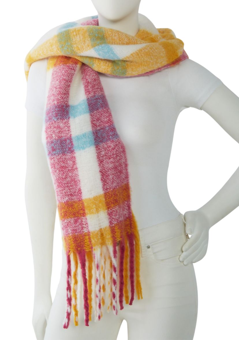 Womens Plaid Noodle Scarf