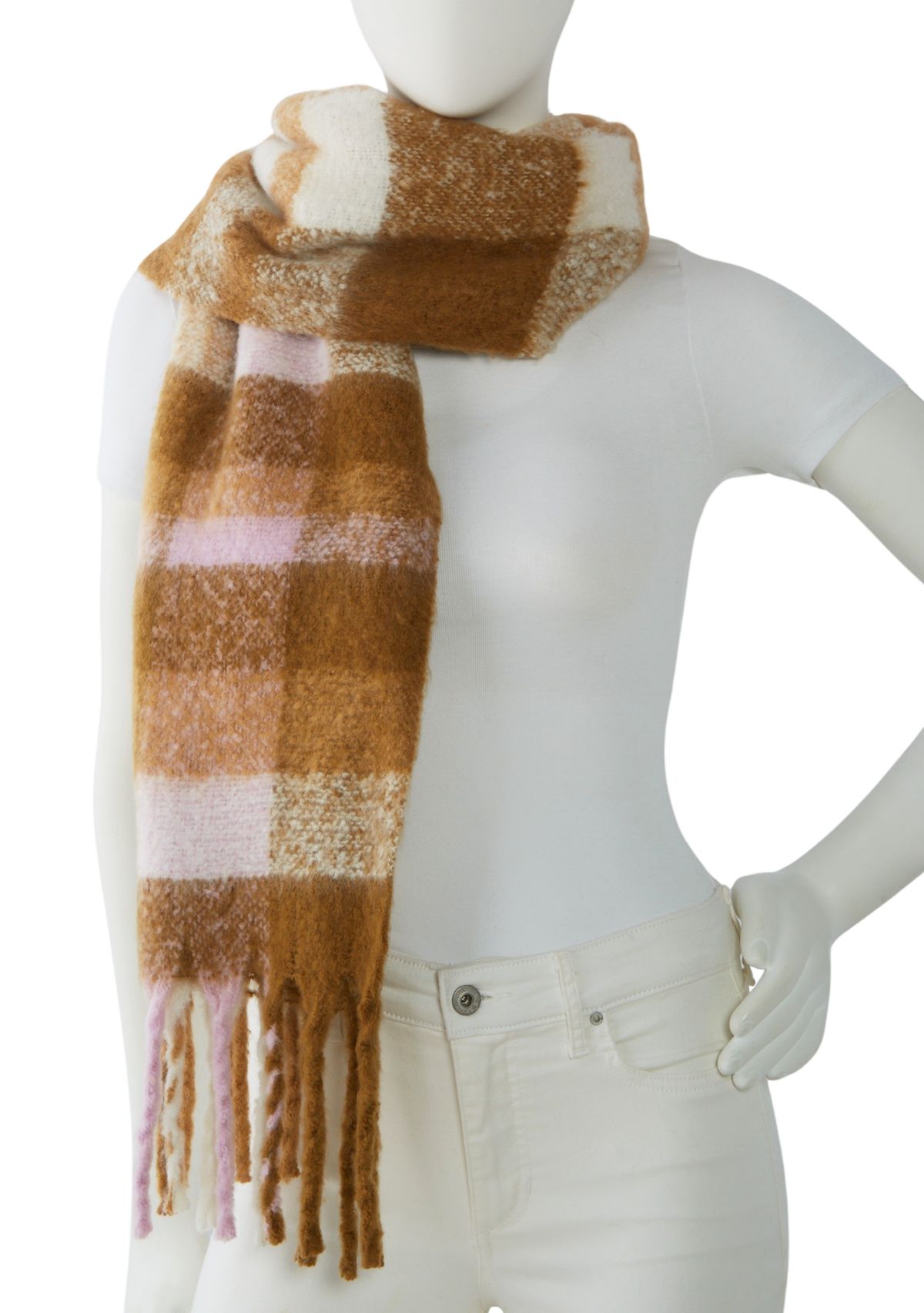 Womens Plaid Noodle Scarf
