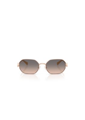 Tory Burch Women's TY6113 Oval 55mm Sunglasses, Brown