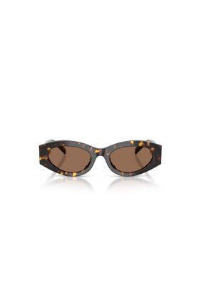 Tory Burch Women's TY7222U Oval 52mm Sunglasses, Brown