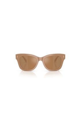 Tory Burch Women's TY7225U Square 51mm Sunglasses, Tan