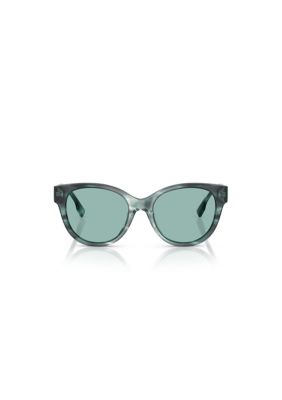 Tory Burch Women's TY7236U Round 54mm Sunglasses, Teal