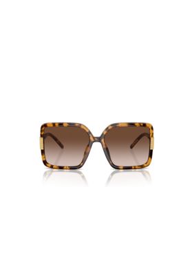 Tory Burch Women's TY9075U Square 57mm Sunglasses, Brown