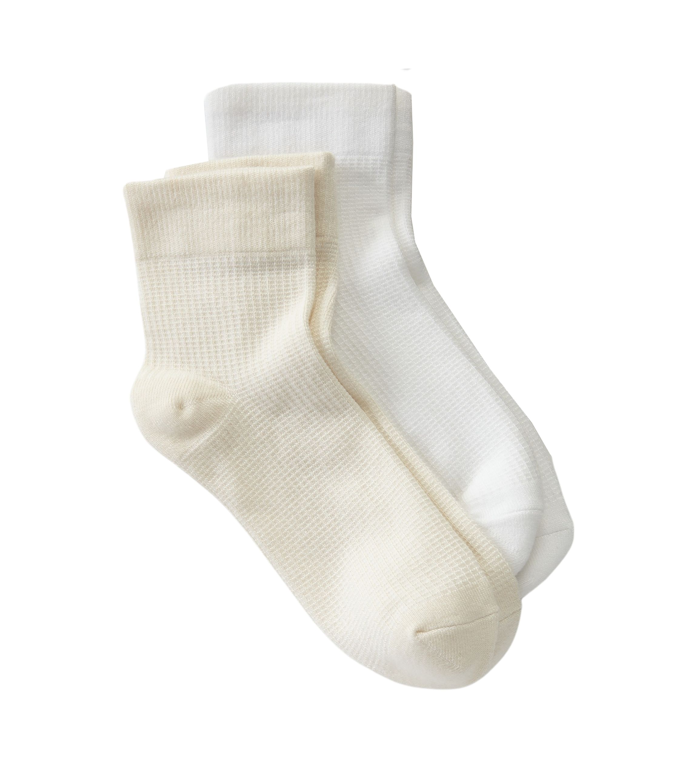 Bamboo Waffle Texture Anklet Socks - 2 Pack