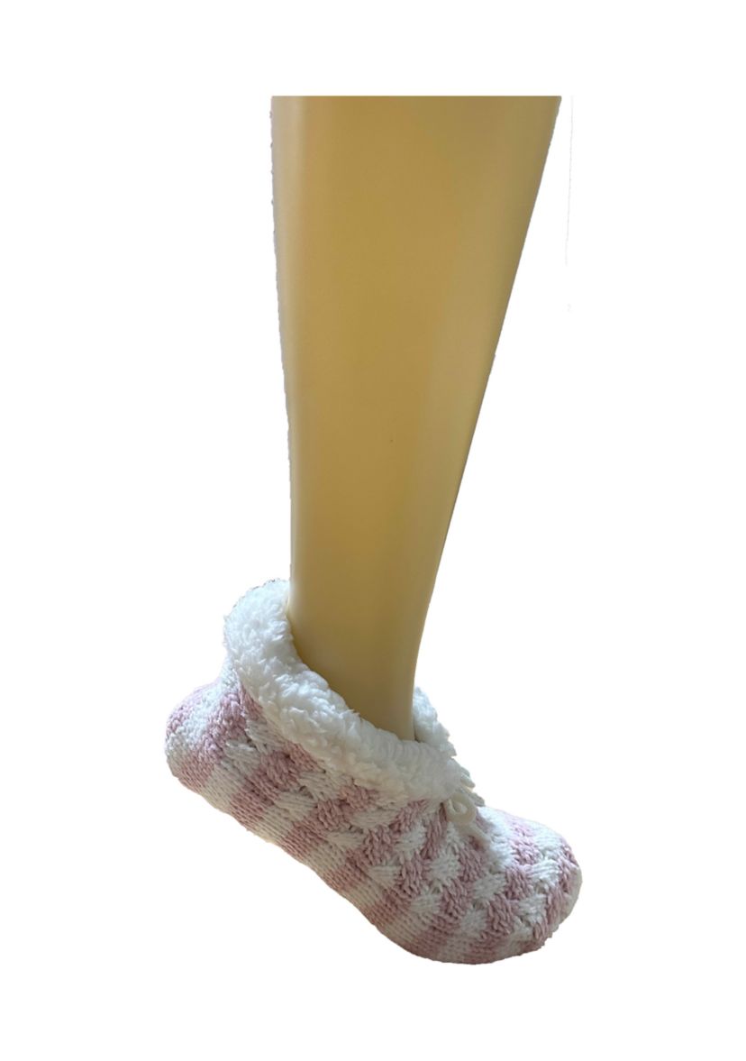 Crochet Knit Sherpa Slipper Socks