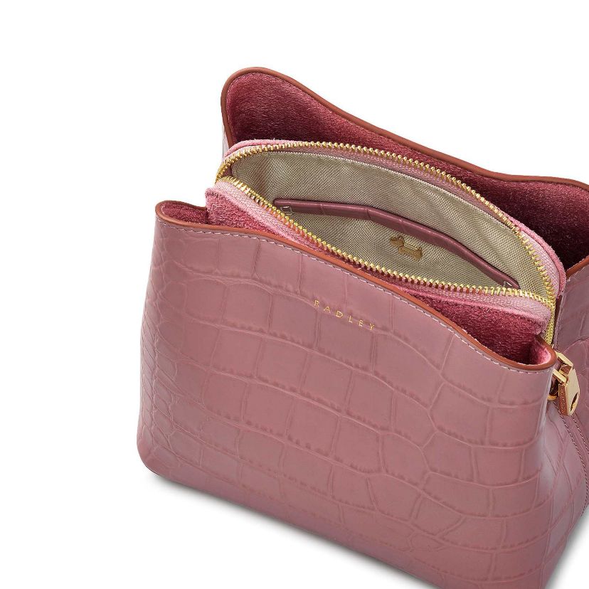 Dukes Place Faux Croc Tote Bag in Coffee