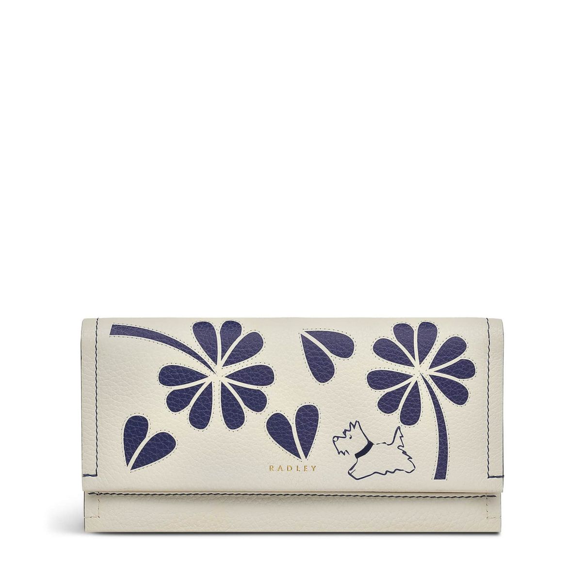 Cut Out Floral Large Flapover Wallet