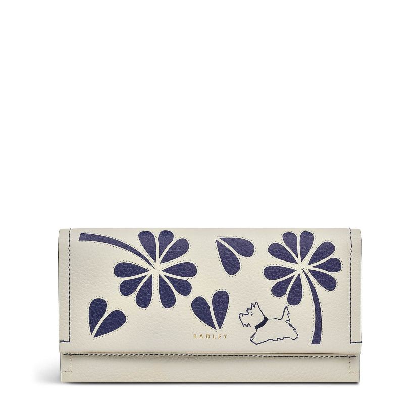 Cut Out Floral Large Flapover Wallet