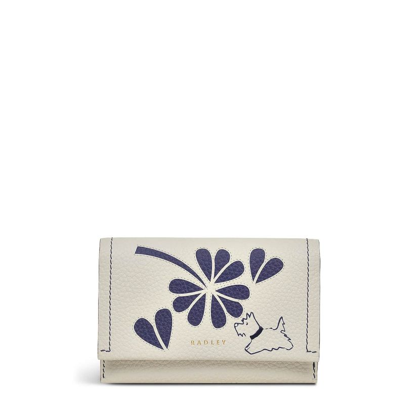 Cut Out Floral Medium Flapover Wallet