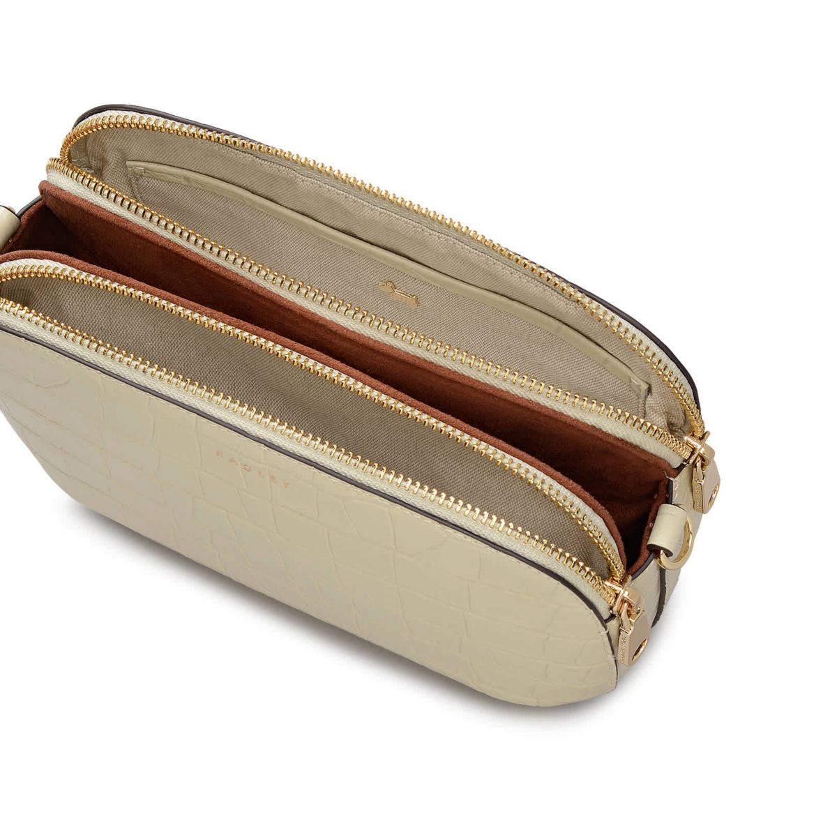 Dukes Place Faux Croc Medium Ziptop Crossbody