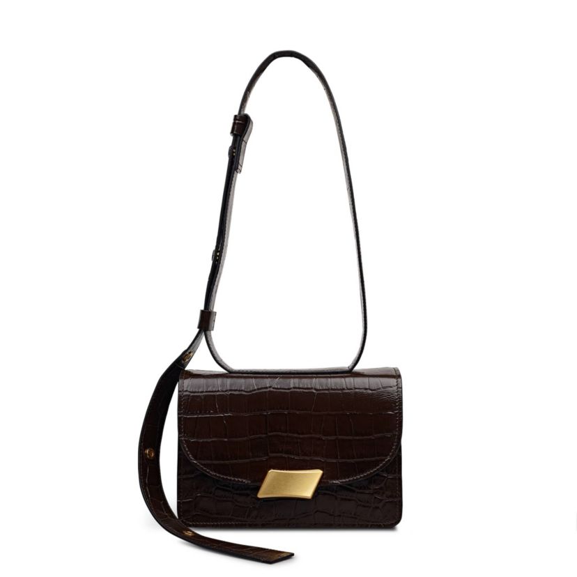 The Belsize - Faux Crocsmall Flapover Shoulder
