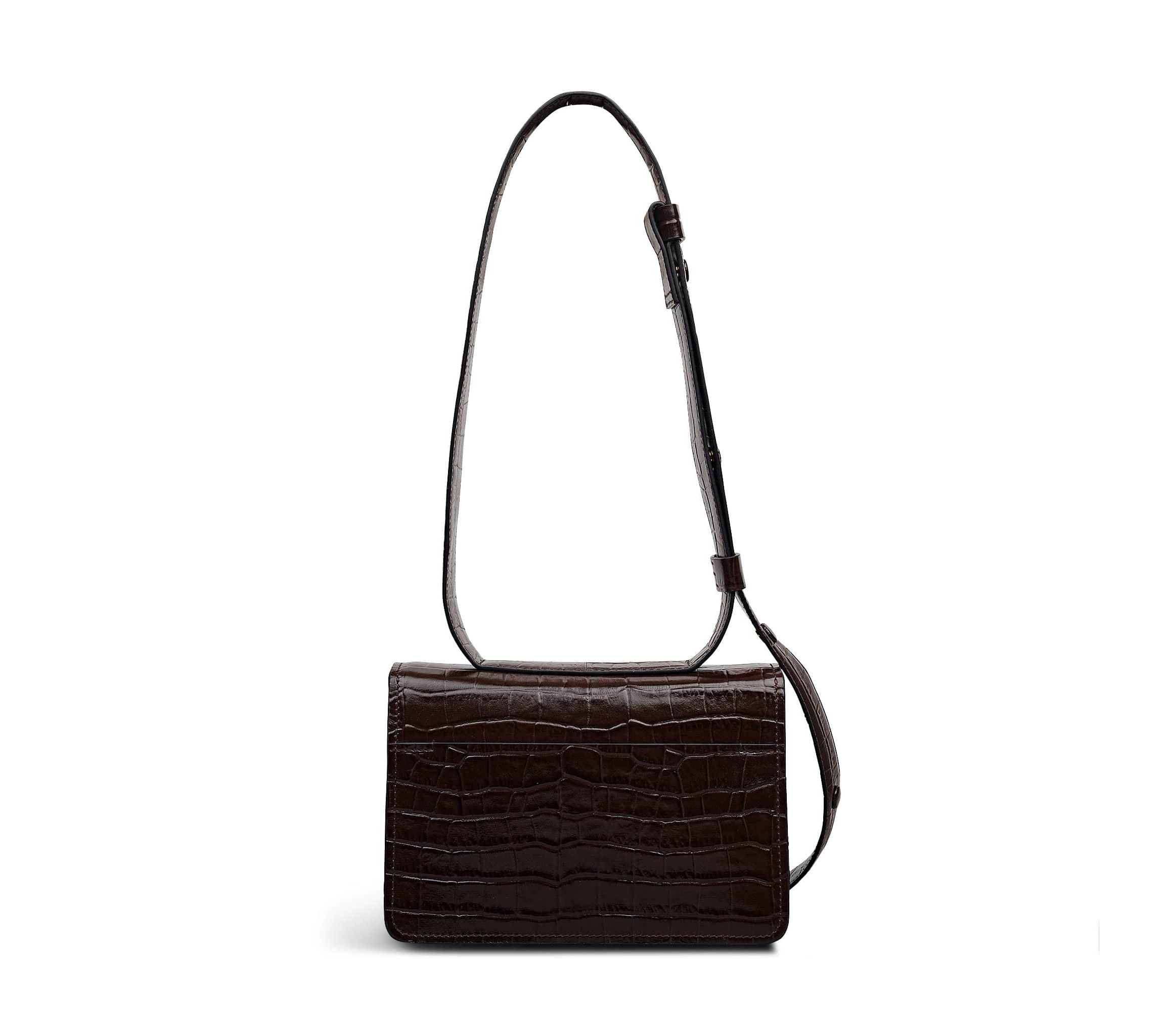 The Belsize - Faux Crocsmall Flapover Shoulder