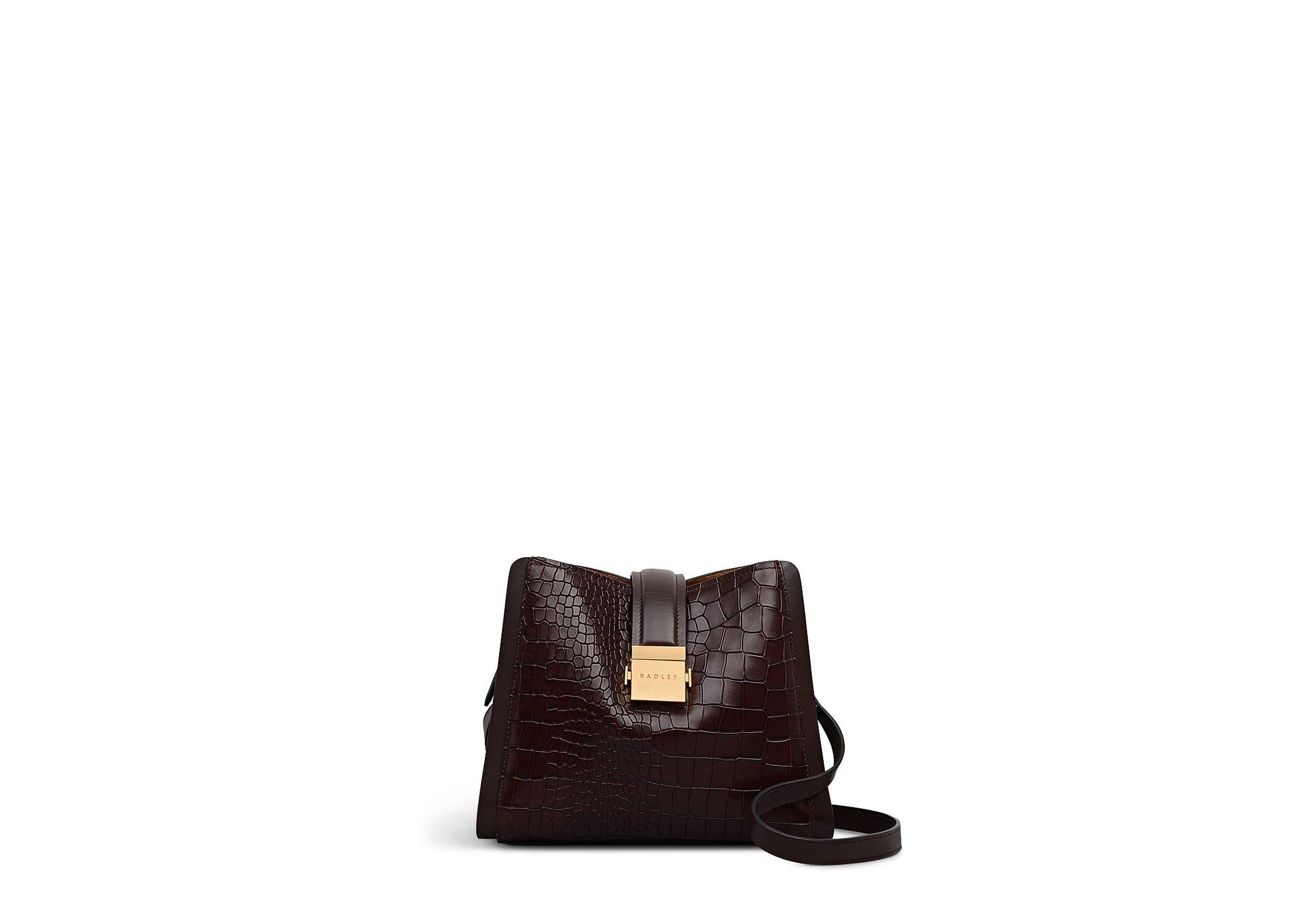 Sloane Mews Faux Croc Small Ziptop Cross Body