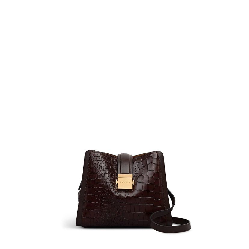 Sloane Mews Faux Croc Small Ziptop Cross Body