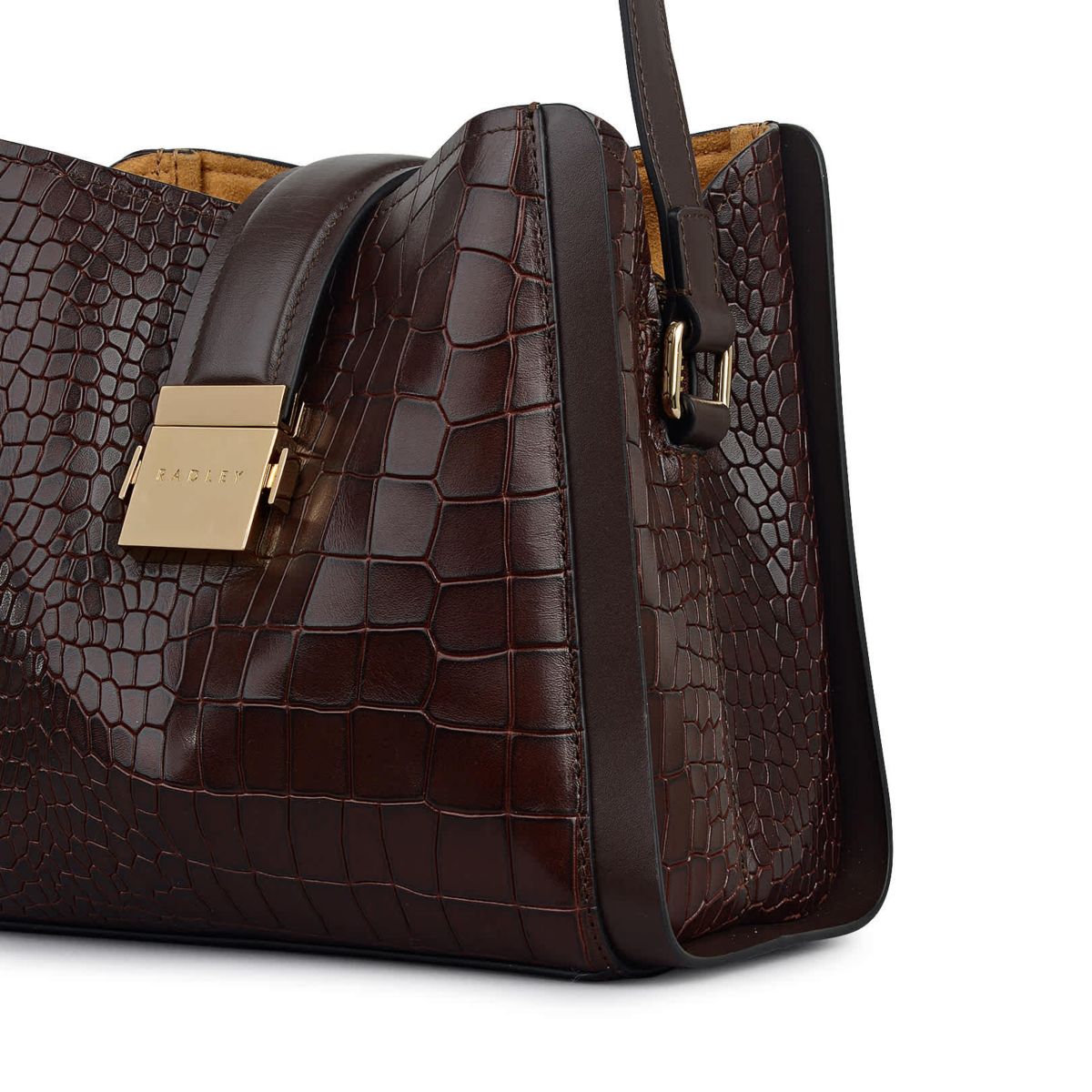 Sloane Mews Faux Croc Small Ziptop Cross Body
