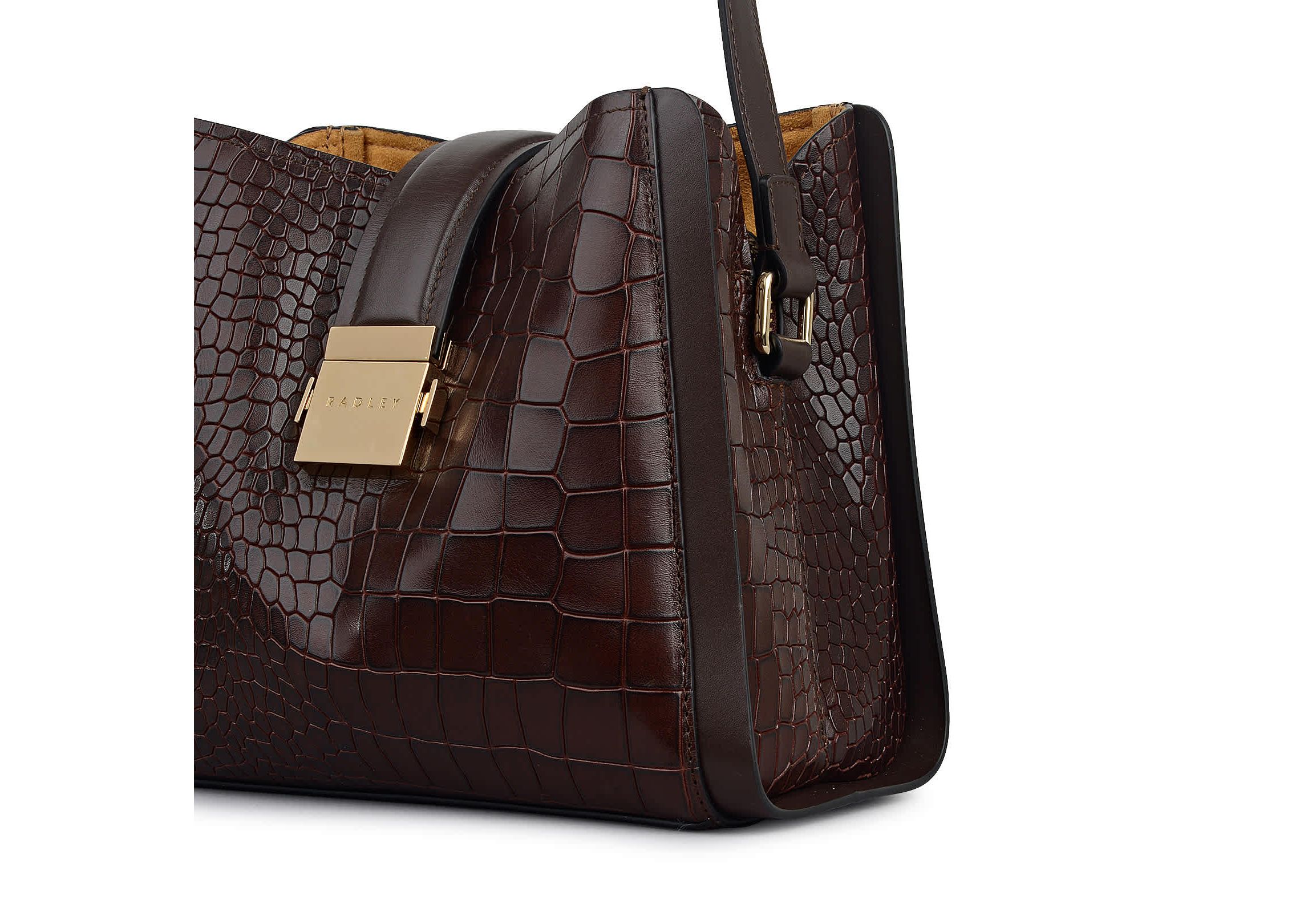 Sloane Mews Faux Croc Small Ziptop Cross Body