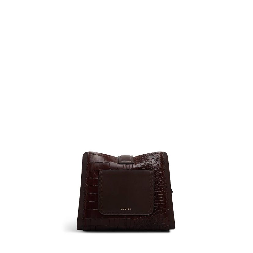 Sloane Mews Faux Croc Small Ziptop Cross Body