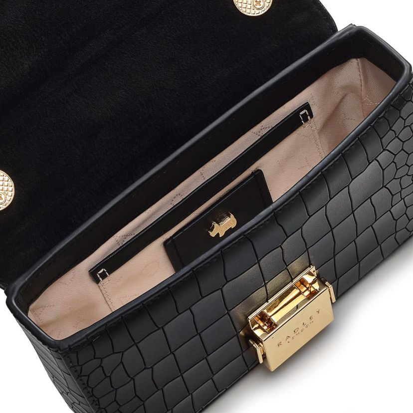 Hanley Close Faux Croc - Mini Flapover Crossbody