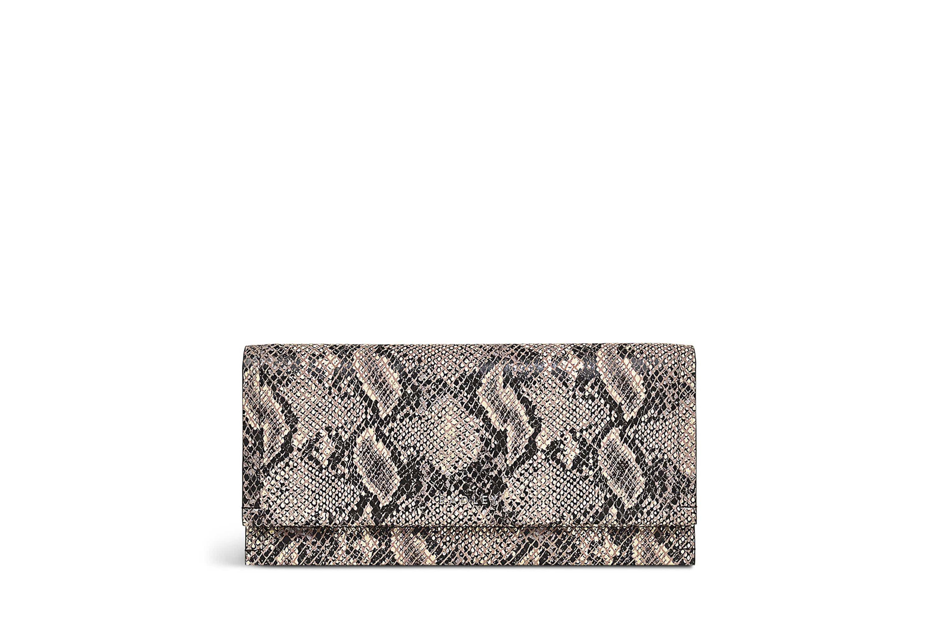 Oak Street - Faux Snake Large Flapover Wallet