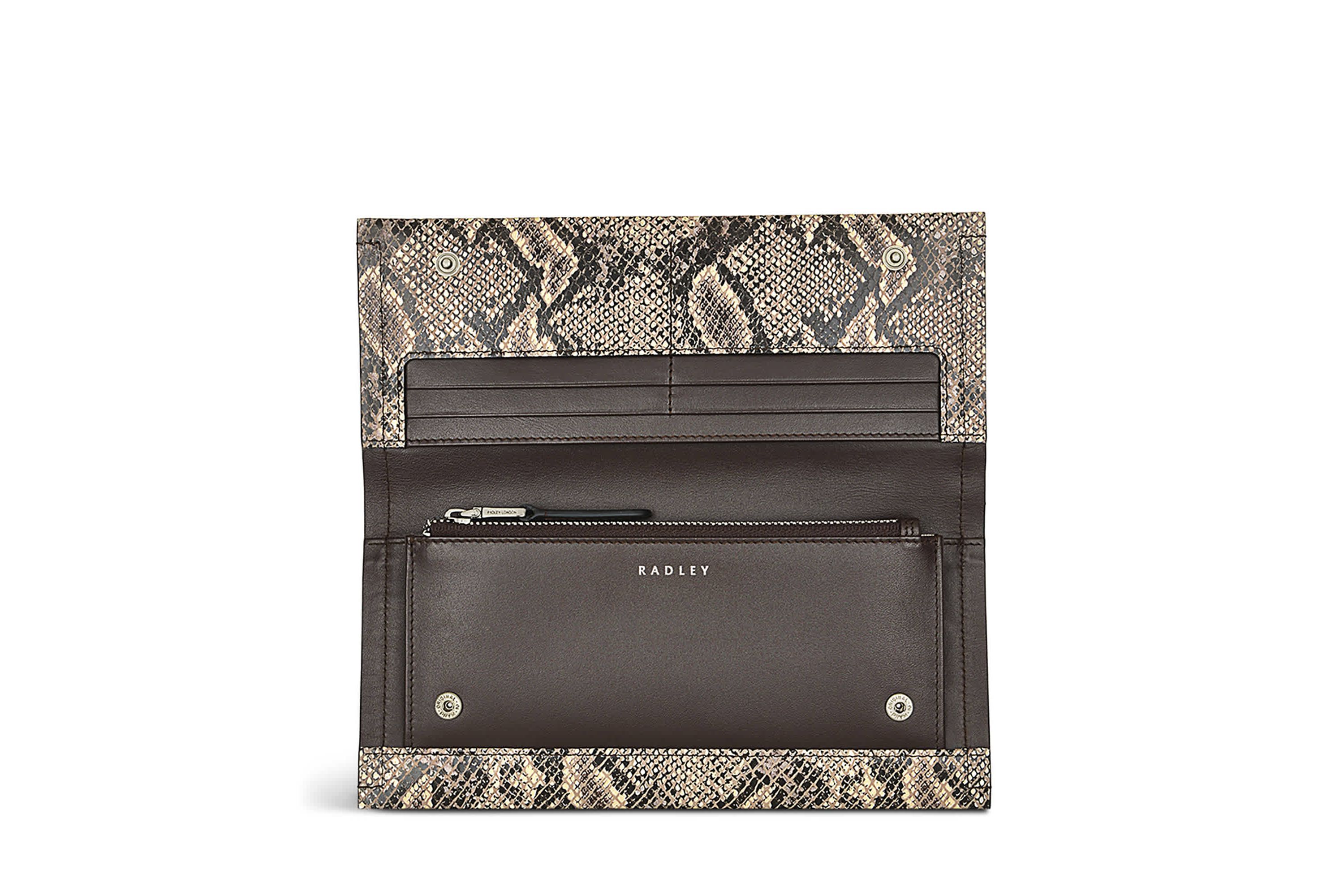 Oak Street - Faux Snake Large Flapover Wallet