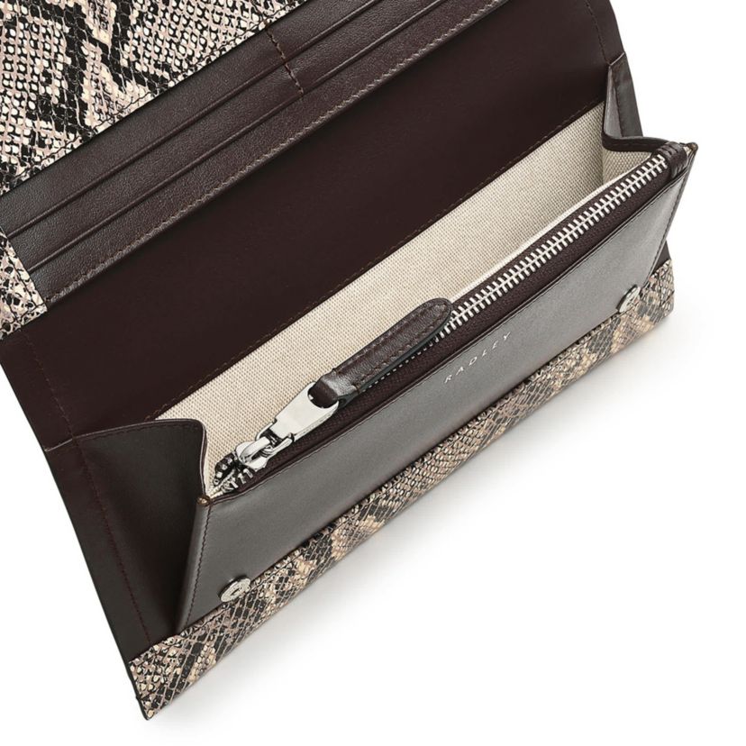Oak Street - Faux Snake Large Flapover Wallet