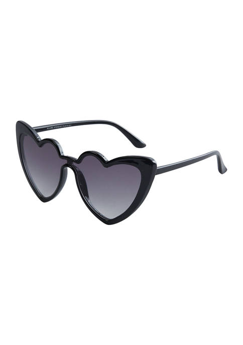 Crown & Ivy™ Large Plastic Heart Shield Sunglasses
