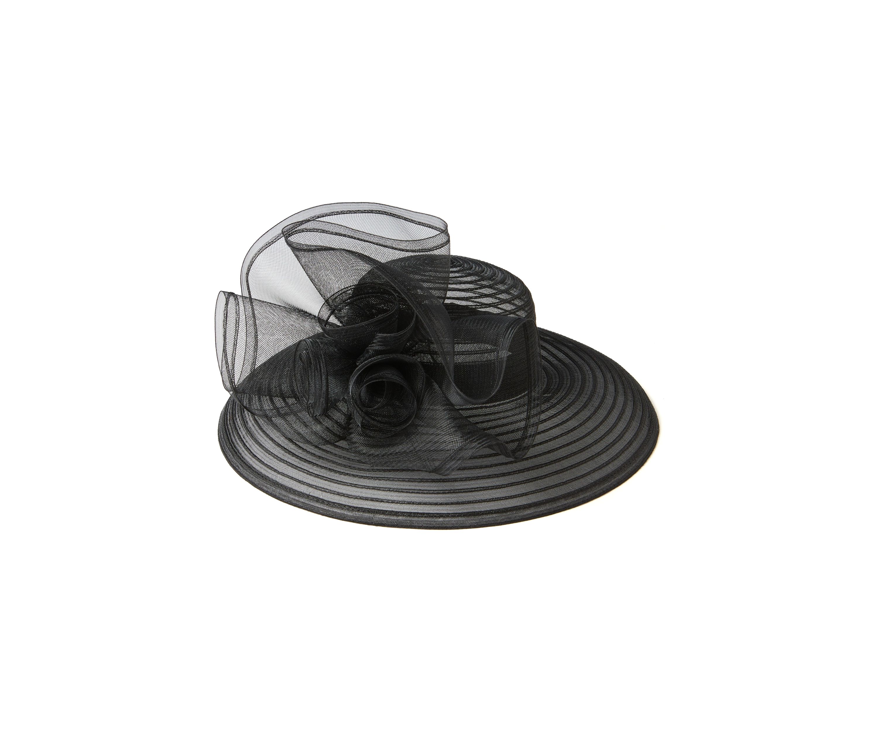 Stripe Sheer Wide Brim Hat