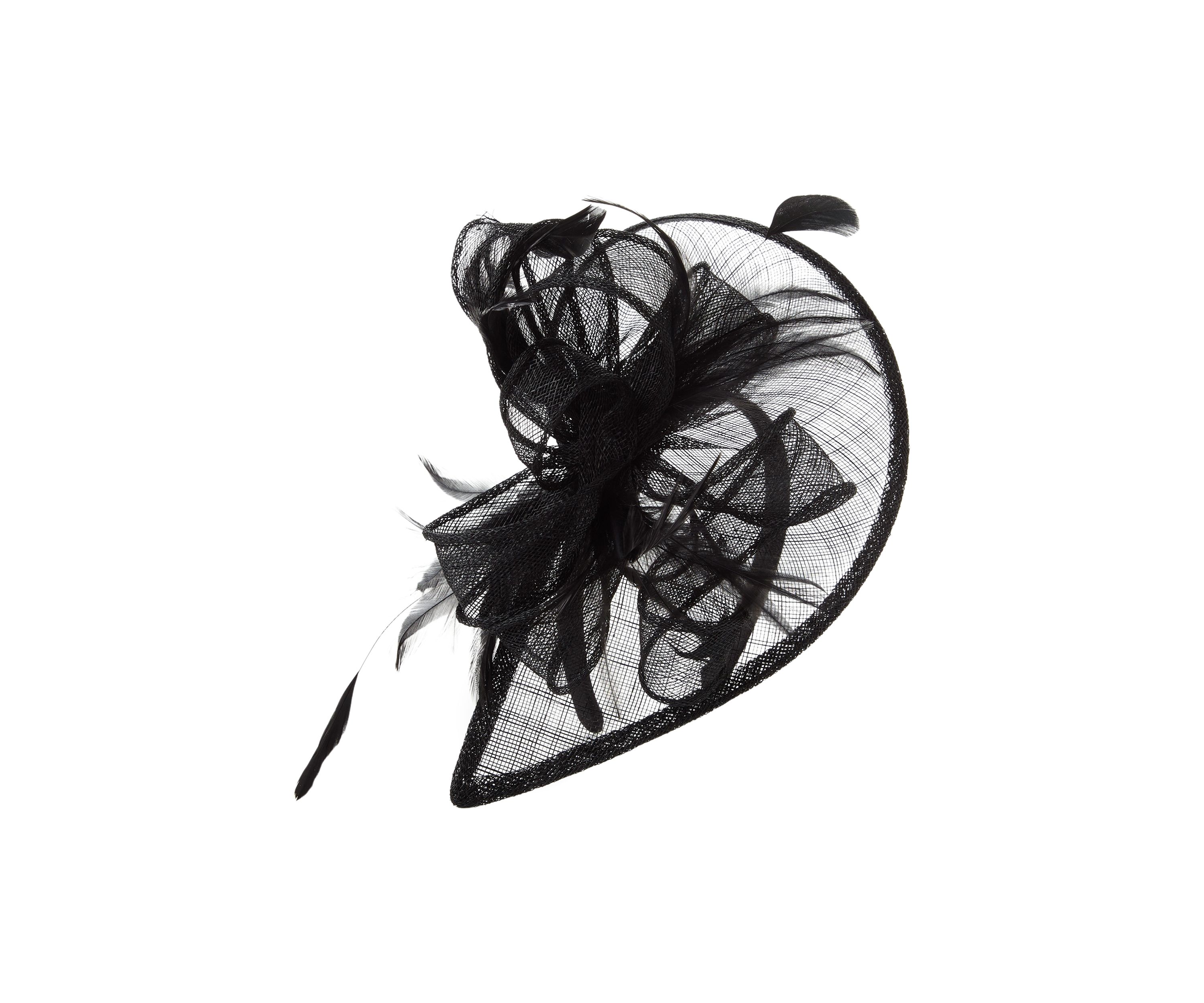 Sinamay Fascinator Hat with Feather Trim