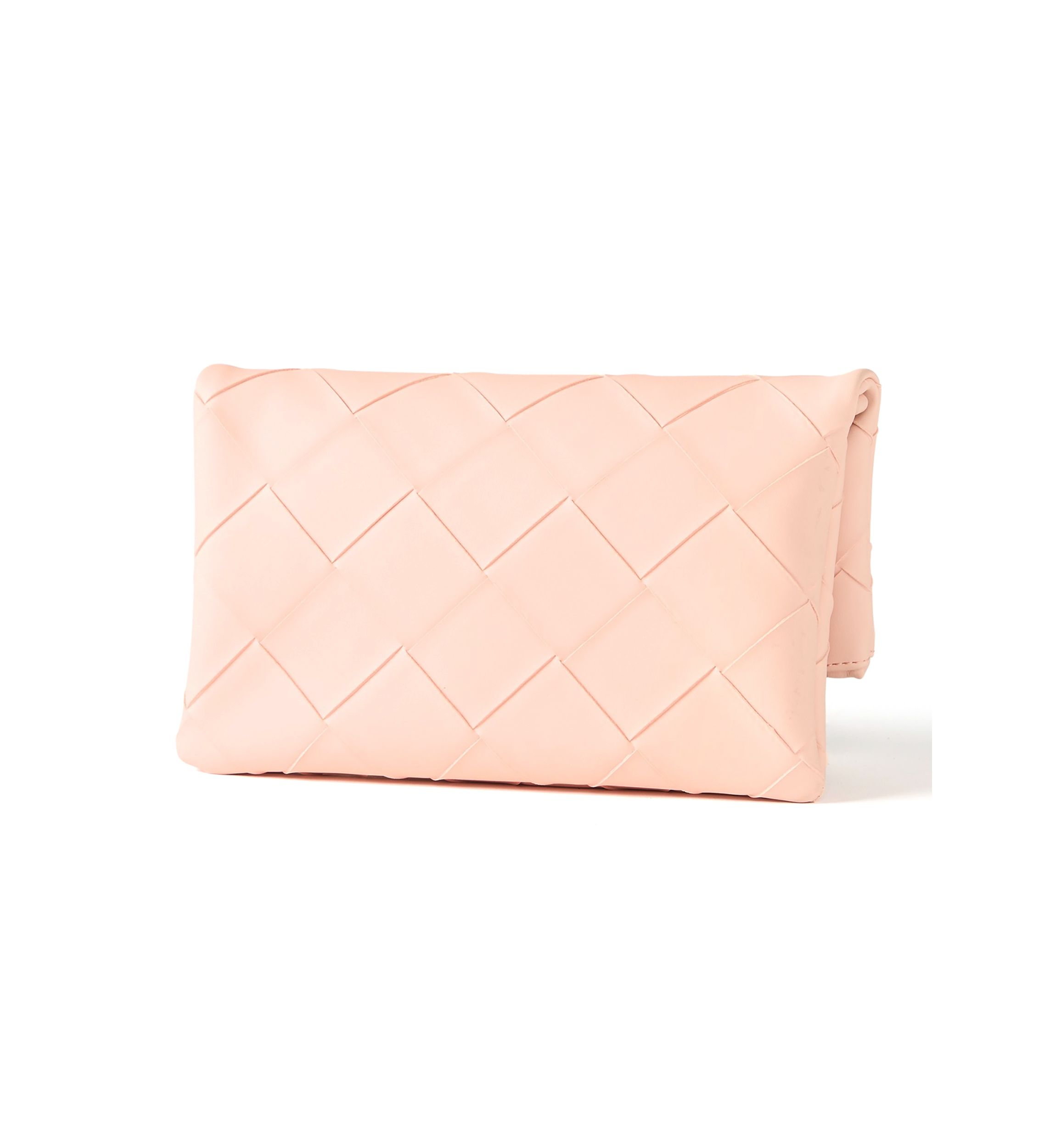 Faux Woven Clutch Crossbody Bag