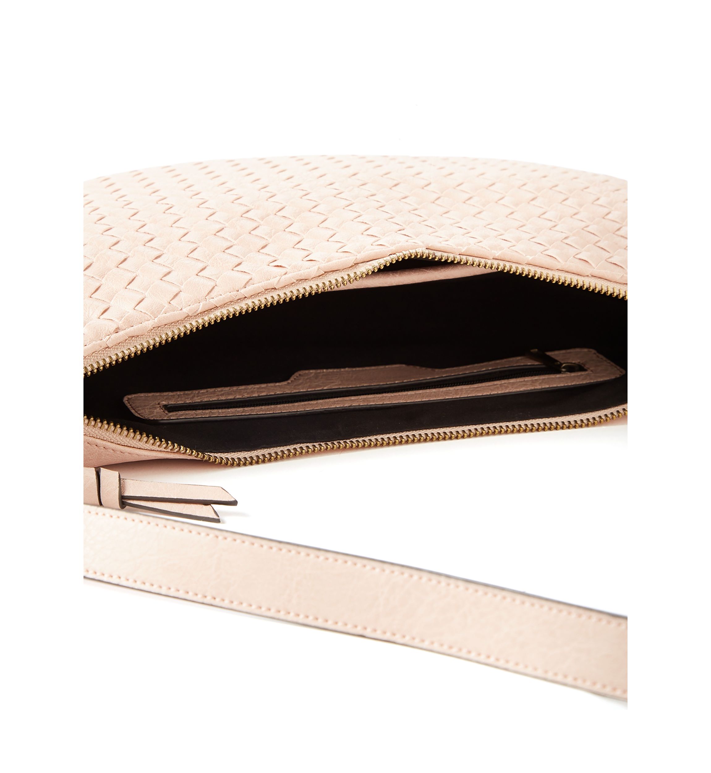 Woven Crescent Shoulder Bag
