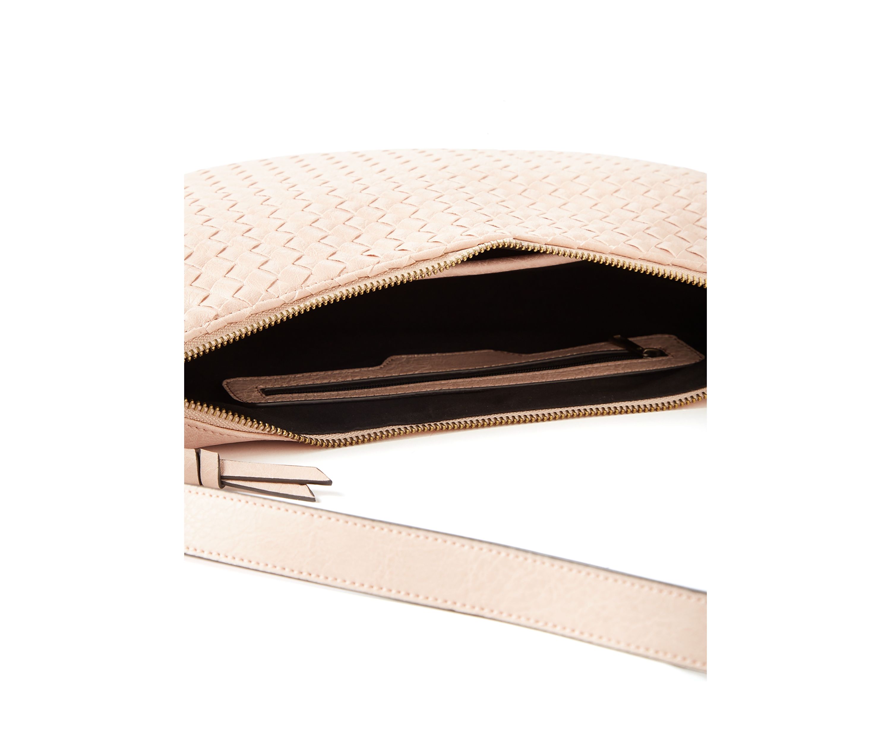 Woven Crescent Shoulder Bag