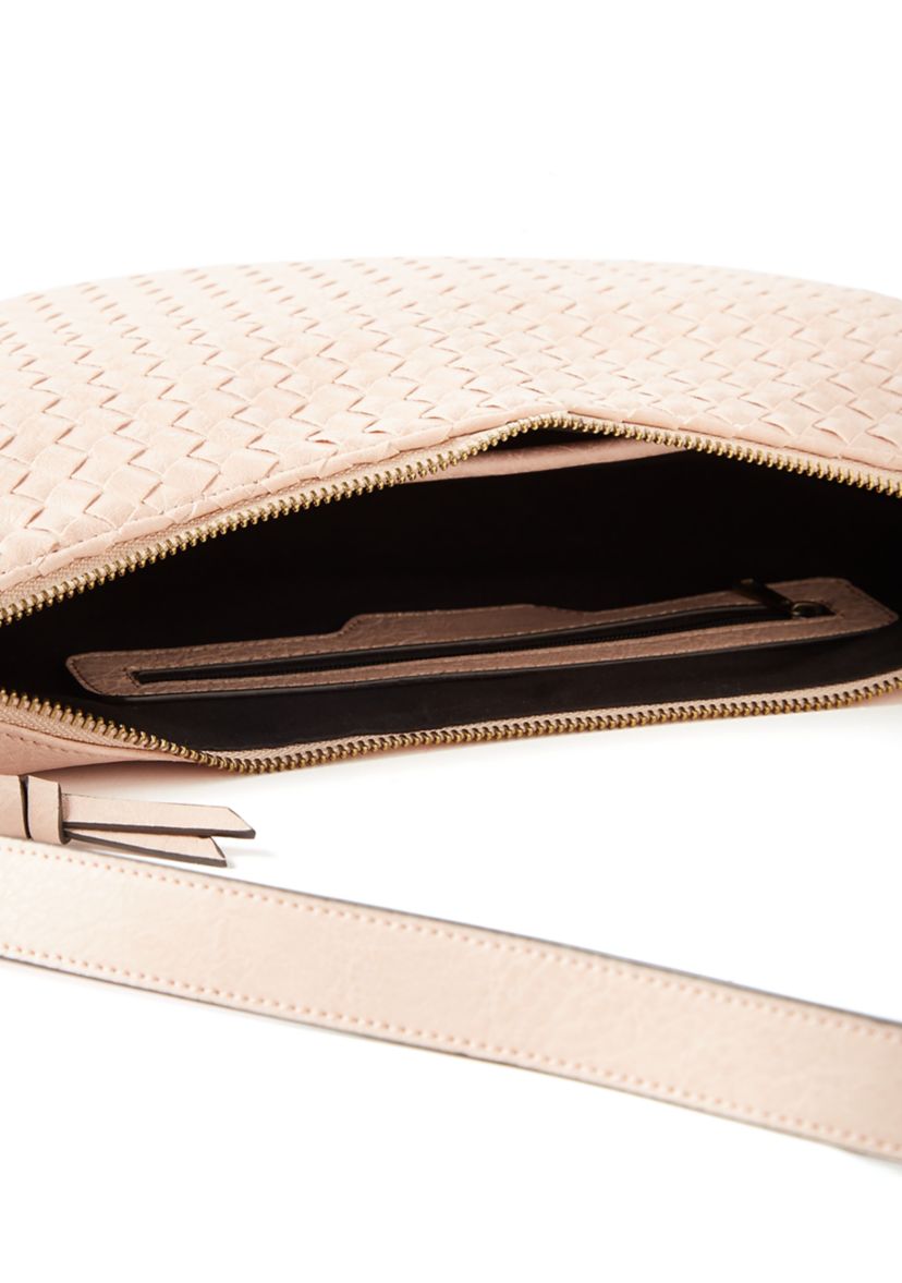 Woven Crescent Shoulder Bag