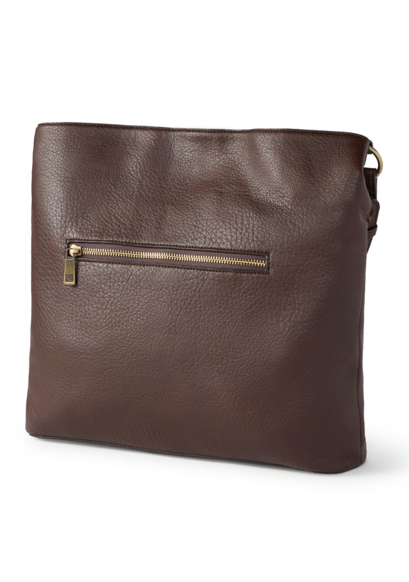 Hobo Bag with Leopard Suede Panel 