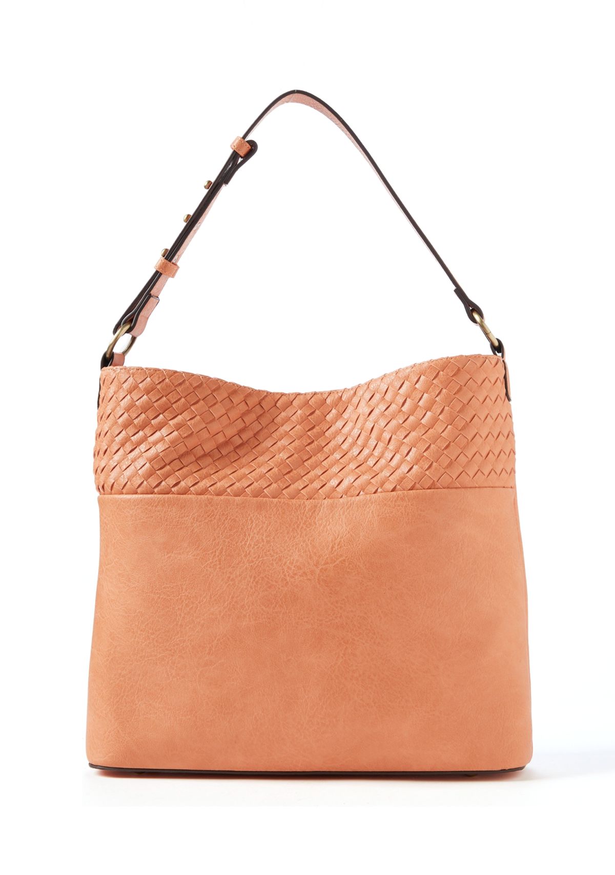 Woven Contrast Hobo Bag